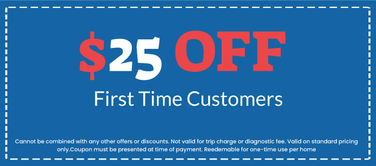  off coupon for first-time customers of Plumb Right, highlighting promotional plumbing service offer, with terms for use and restrictions.